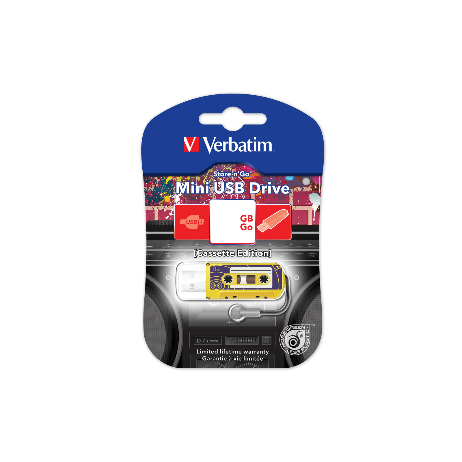 USB флеш накопичувач Verbatim 16GB Mini Cassette Edition Yellow USB 2.0 (49399) зображення 2