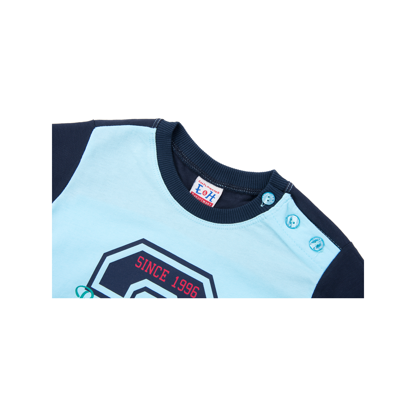 Набор детской одежды Breeze футболка с пуговичками с шортами (8922-80B-blue) изображение 4