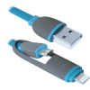 Дата кабель USB10-03BP USB - Micro USB/Lightning, blue, 1m Defender (87487) зображення 2