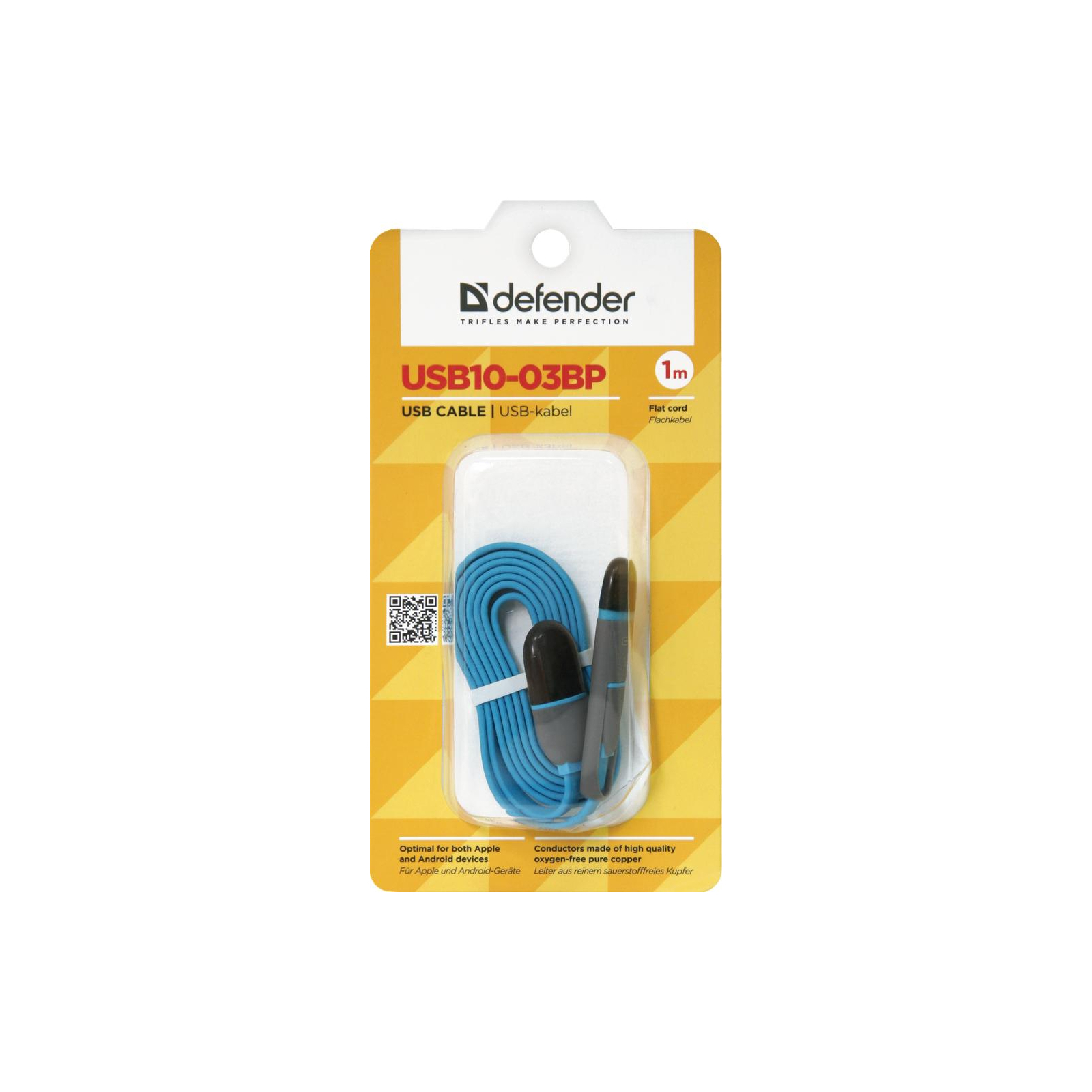 Дата кабель USB10-03BP USB - Micro USB/Lightning, blue, 1m Defender (87487) зображення 5