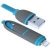 Дата кабель USB10-03BP USB - Micro USB/Lightning, blue, 1m Defender (87487)