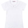 Футболка дитяча Matilda з коротким рукавом і мереживною оборкою (7134-164G-white)