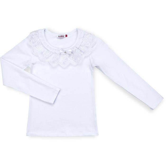 Кофта дитяча Matilda з мереживною оборкою (8430-128G-white)