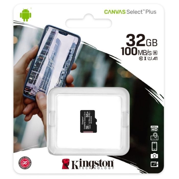 Карта памяти Kingston 32GB microSDHC class 10 UHS-I A1 (R-100MB/s) Canvas (SDCS2/32GBSP) изображение 3