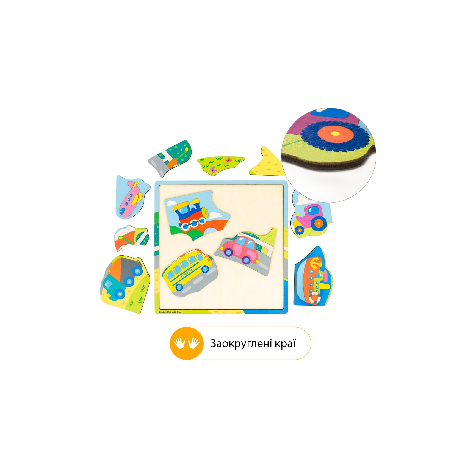 Развивающая игрушка Quokka Пазл-мозаика Транспорт (QUOKA020PM) изображение 3