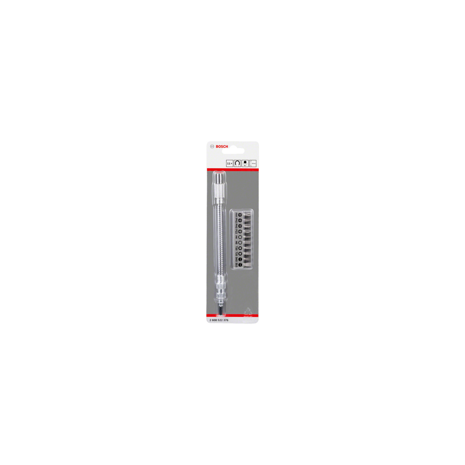 Набор инструментов Bosch гибкий удлинитель 200 мм + 10 біт (2.608.522.376) изображение 2