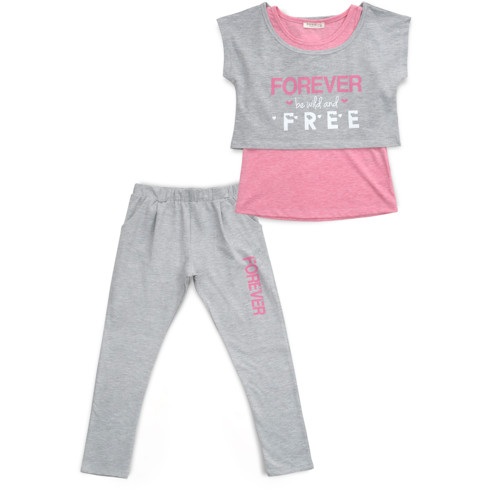 Набір дитячого одягу Breeze "FOREVER" (14586-140G-pink)