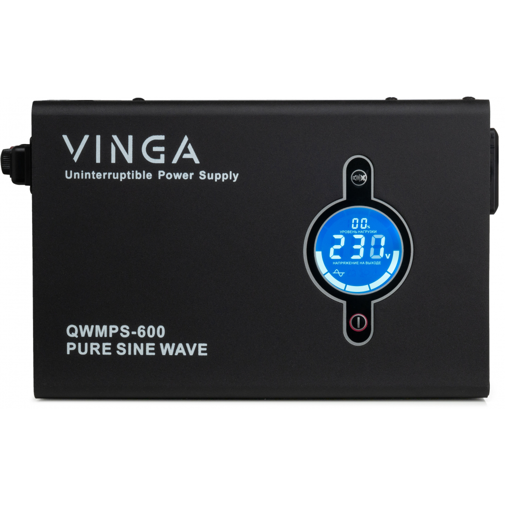 Источник бесперебойного питания Vinga QWMPS-600 600VA LCD (QWMPS-600) изображение 5