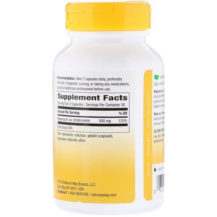 Мінерали Nature's Way Магній Цитрат, Magnesium Complex, 100 капсул (NWY-41051) зображення 2