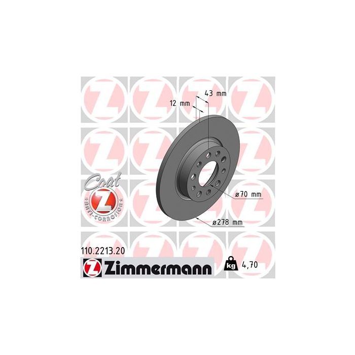 Тормозной диск ZIMMERMANN 110.2213.20