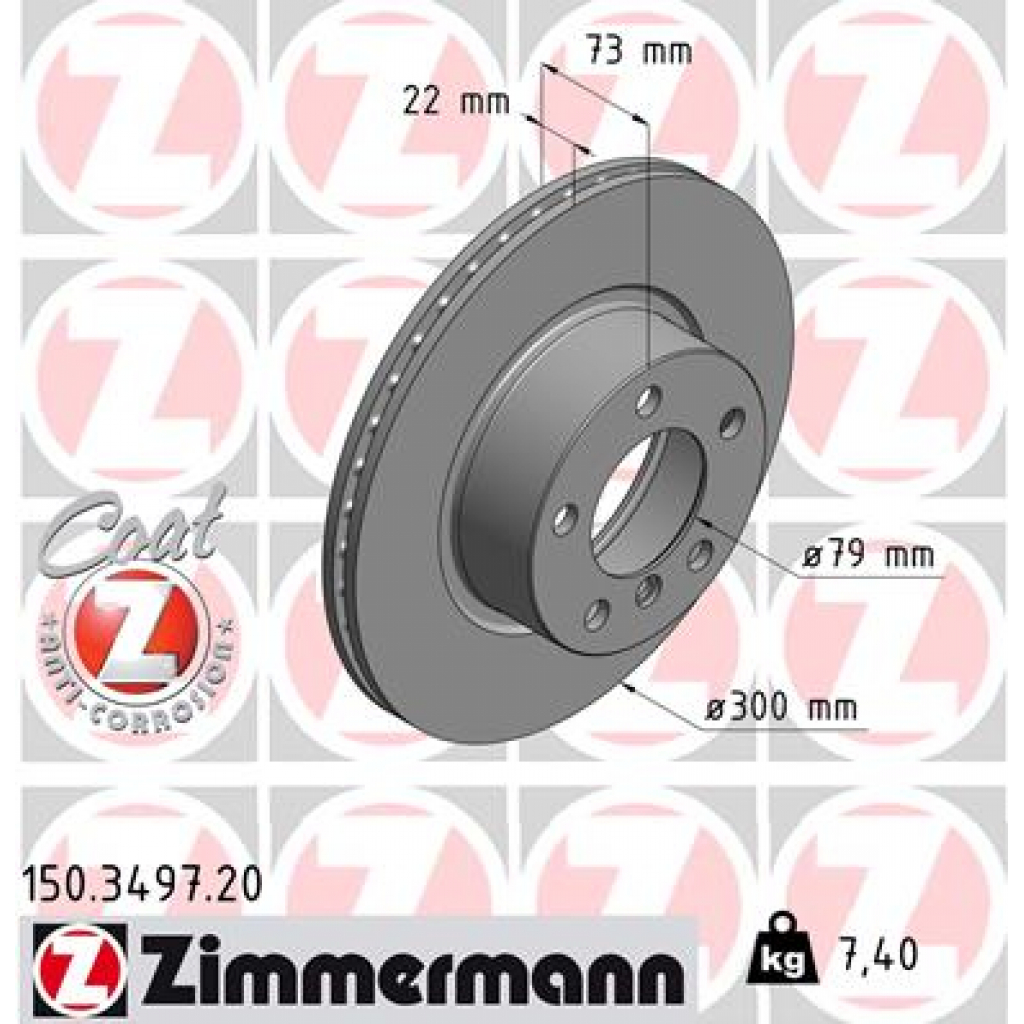 Гальмівний диск ZIMMERMANN 150.3497.20