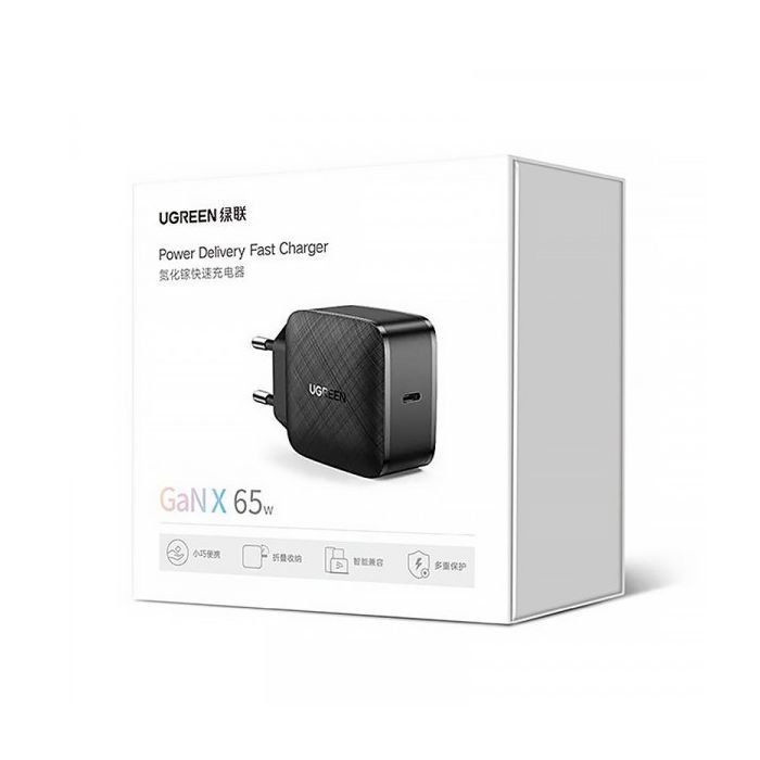 Зарядное устройство Ugreen CD217 65W Type-C PD GaN Charger (Black) (70817) изображение 3
