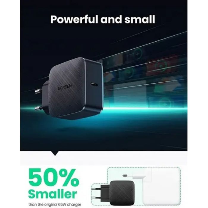 Зарядное устройство Ugreen CD217 65W Type-C PD GaN Charger (Black) (70817) изображение 6