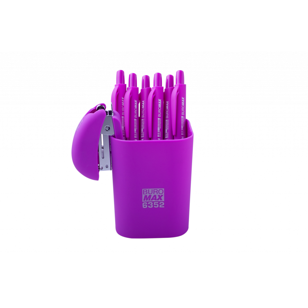 Подставка для ручек Buromax Rubber Touch Квадратная Фиолетовая (BM.6352-07) изображение 4