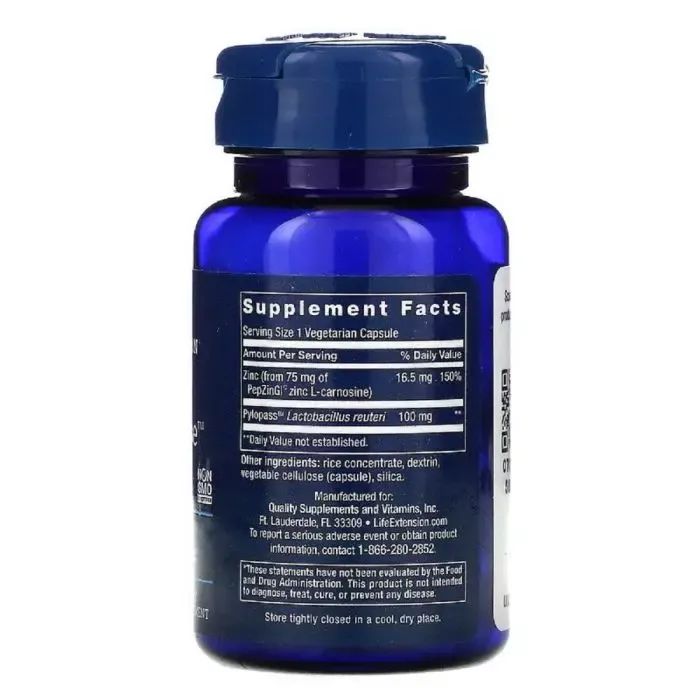 Мінерали Life Extension Відновлення Шлунка, Gastro-Ease, 60 вегетаріанських капс (LEX-21006) зображення 2