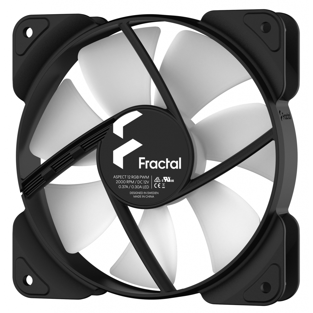 Кулер для корпуса Fractal Design Aspect 12 RGB PWM Black Frame (FD-F-AS1-1205) изображение 4
