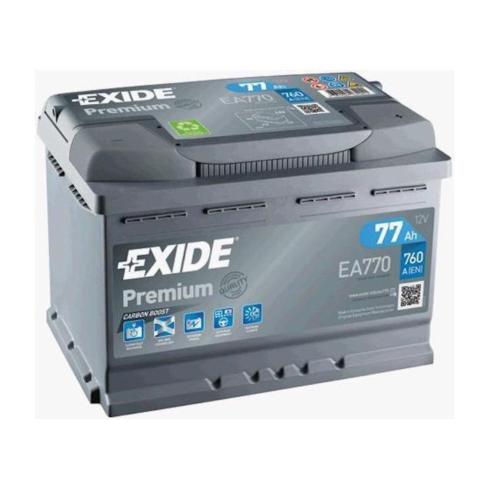 Аккумулятор автомобильный EXIDE PREMIUM 77A (EA770)