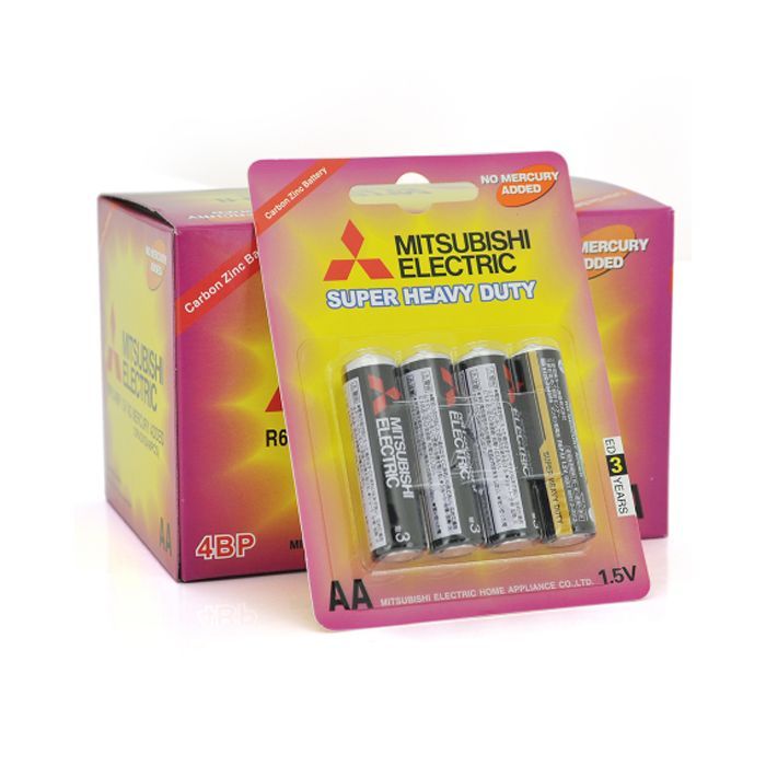 Батарейка Mitsubishi AA R6 Super Heavy Duty * 4 (MS/R6PU/4BP)