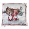 Наволочка Прованс декоративна Snowfall Пара гномів 45х45 см Сіра з червоним (23806)
