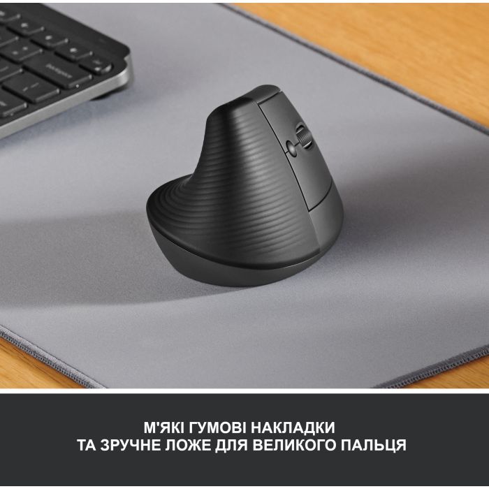 Мышка Logitech Lift Vertical Ergonomic Wireless/Bluetooth Rose (910-006478) изображение 2