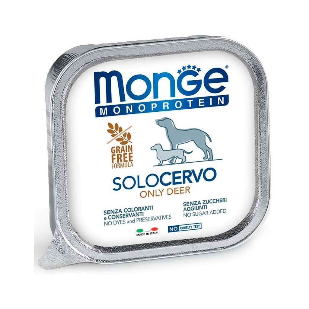 Консервы для собак Monge Dog Solo 100% оленина 150 г (8009470014175)