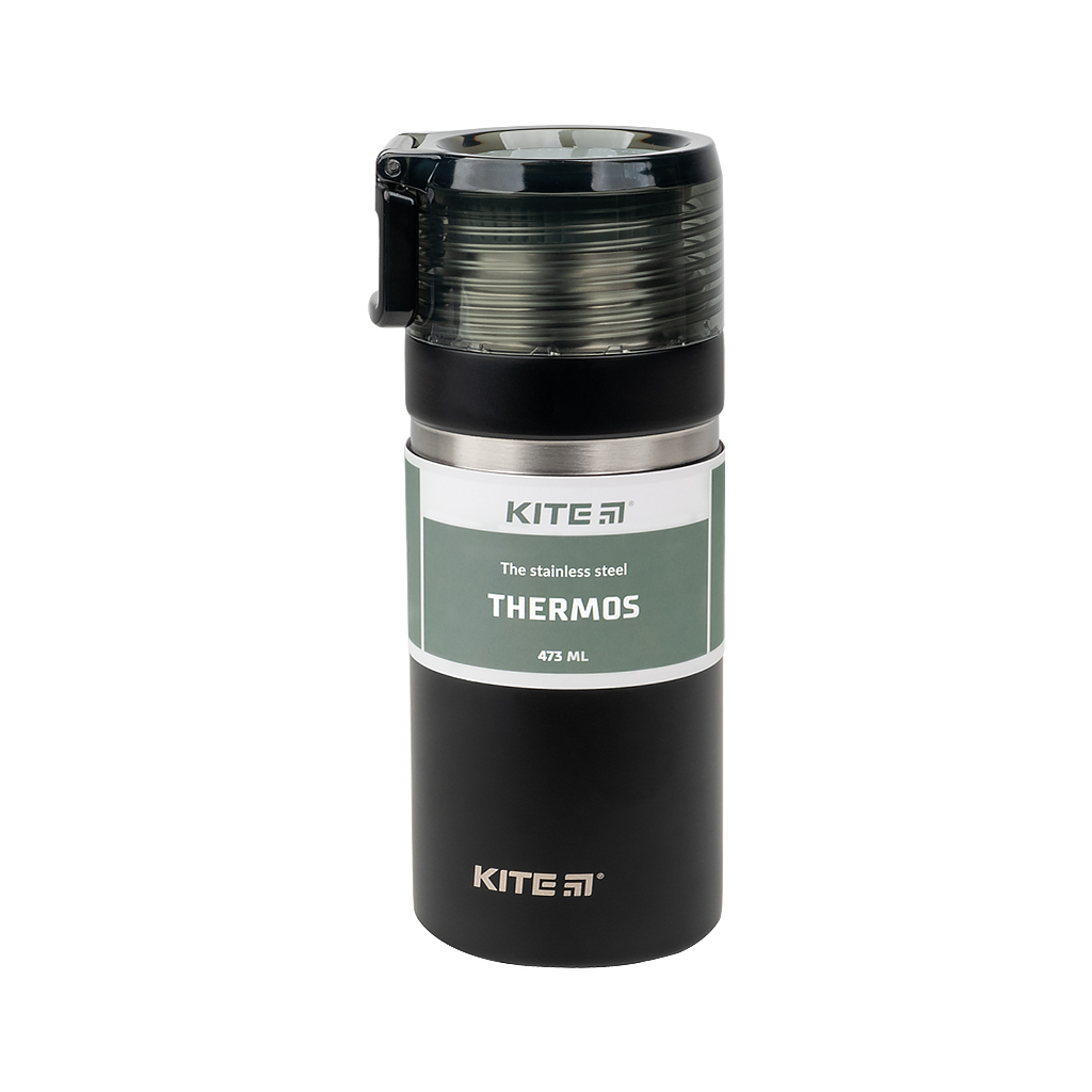 Поильник-непроливайка Kite термос 473 мл, черный (K21-320-03)