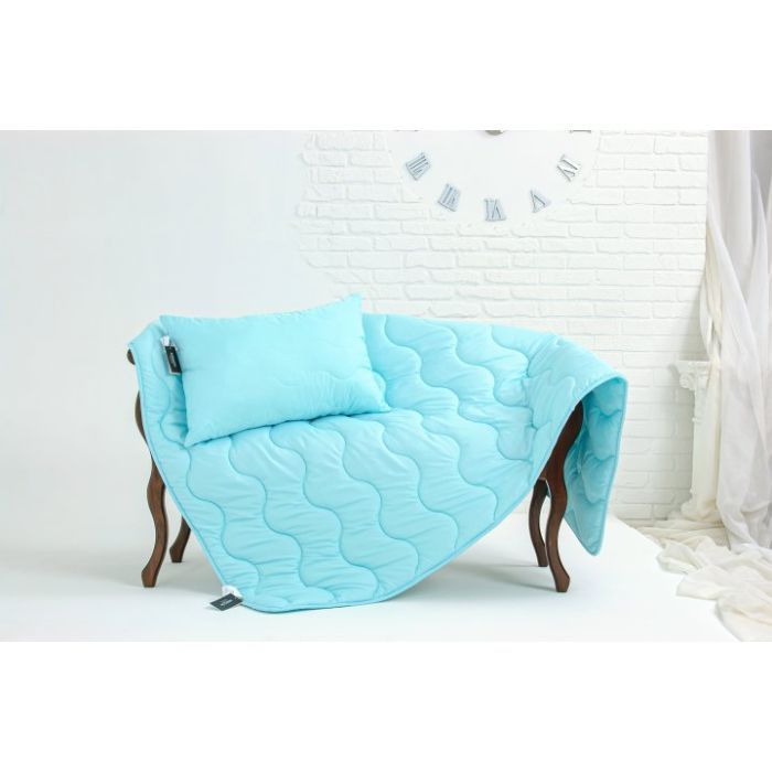 Ковдра MirSon Набір вовняний №1676 Eco Light Blue Ковдра 220х240 + подушка (2200002656672) зображення 2