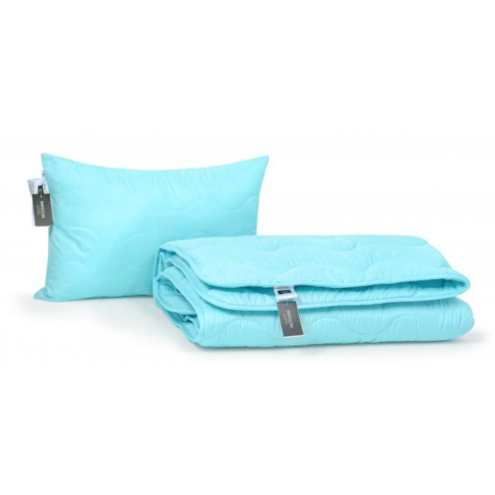 Ковдра MirSon Набір вовняний №1676 Eco Light Blue Ковдра 220х240 + подушка (2200002656672) зображення 4