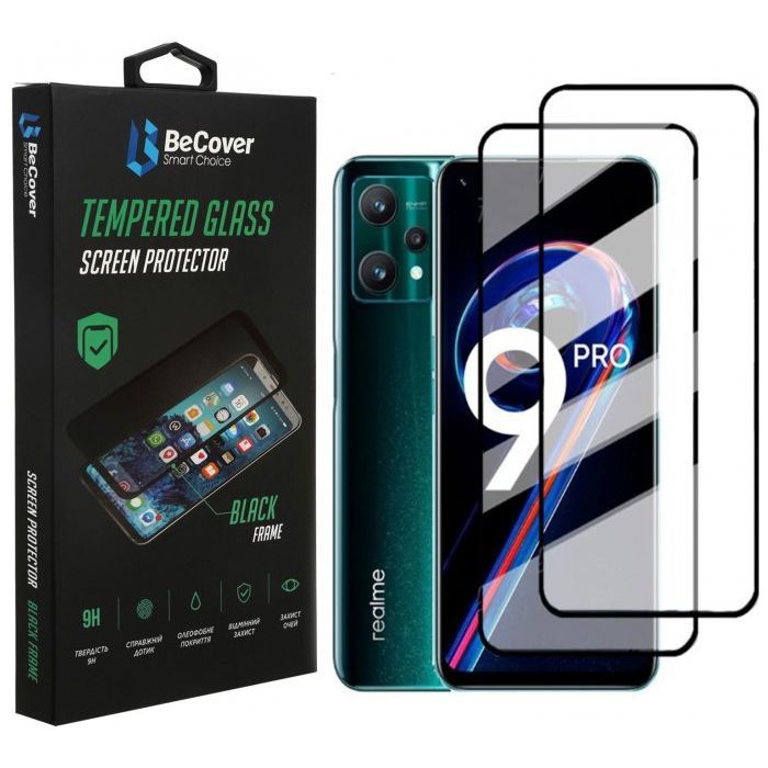 Стекло защитное BeCover Realme 9 Pro / 9i Black (707878)