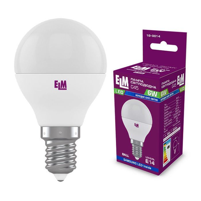 Лампочка ELM D45 6W PA10 E14 4000K (18-0014.)