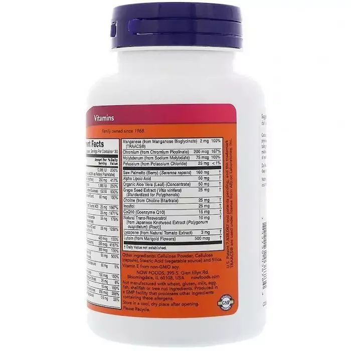 Мультивітамін Now Foods Супер Мультивітаміни для Чоловіків, Adam, 90 рослинних ка (NOW-03878) зображення 2