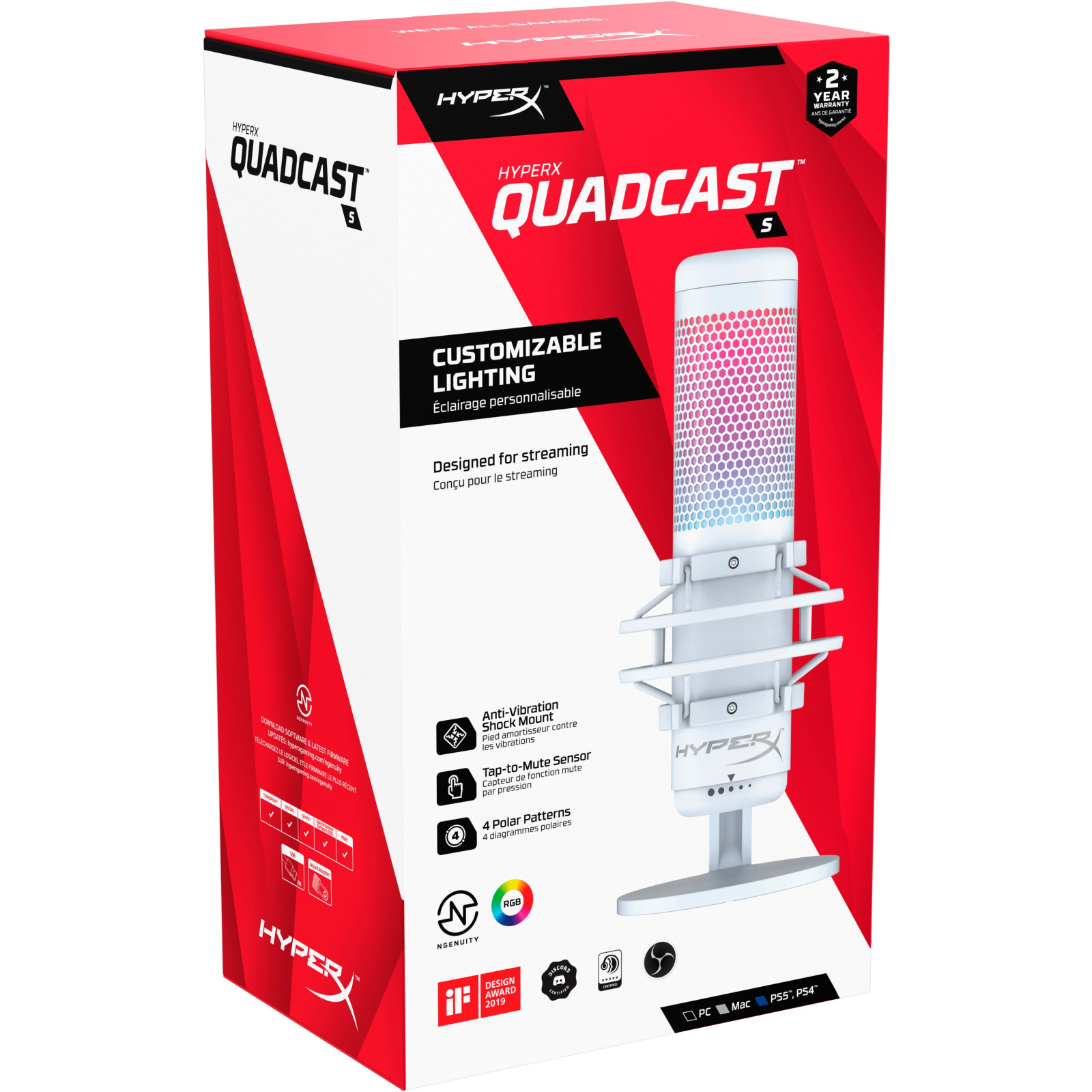 Микрофон HyperX QuadCast S White (519P0AA) изображение 8