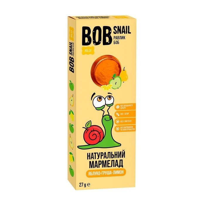 Мармелад Bob Snail Улитка Боб яблоко-груша-лимон 27 г (4820219344209)