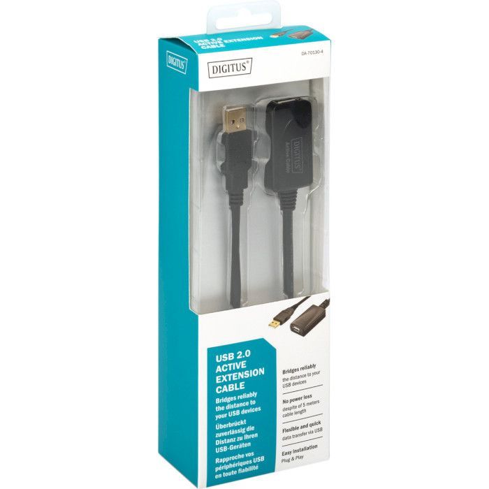 Дата кабель USB 2.0 AM/AF 5.0m active Assmann (DA-70130-4) изображение 4