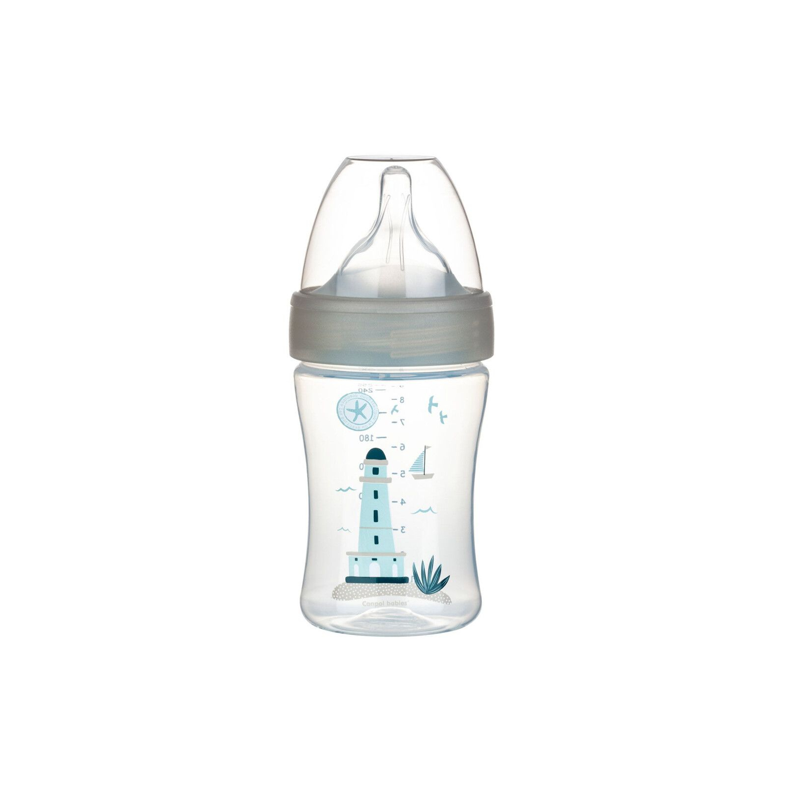 Бутылочка для кормления Canpol babies Haberman РР антиколиковая Маяк 260 мл бежевая (1/098_bei)