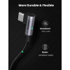 Дата кабель USB-C to USB-C 2.0m 5A 100W US335 90-degree Space Gray Ugreen (70698) изображение 4
