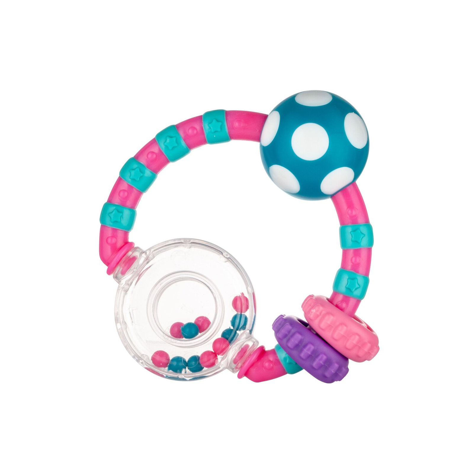 Погремушка Canpol Мячик и цветные шарики розовые (56/145)