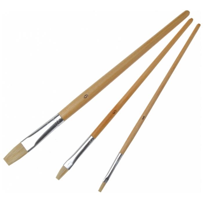 Кисточка для рисования Maxi набор ворс щетина (№ 1, 5, 9 плоские) (MX60827) изображение 2