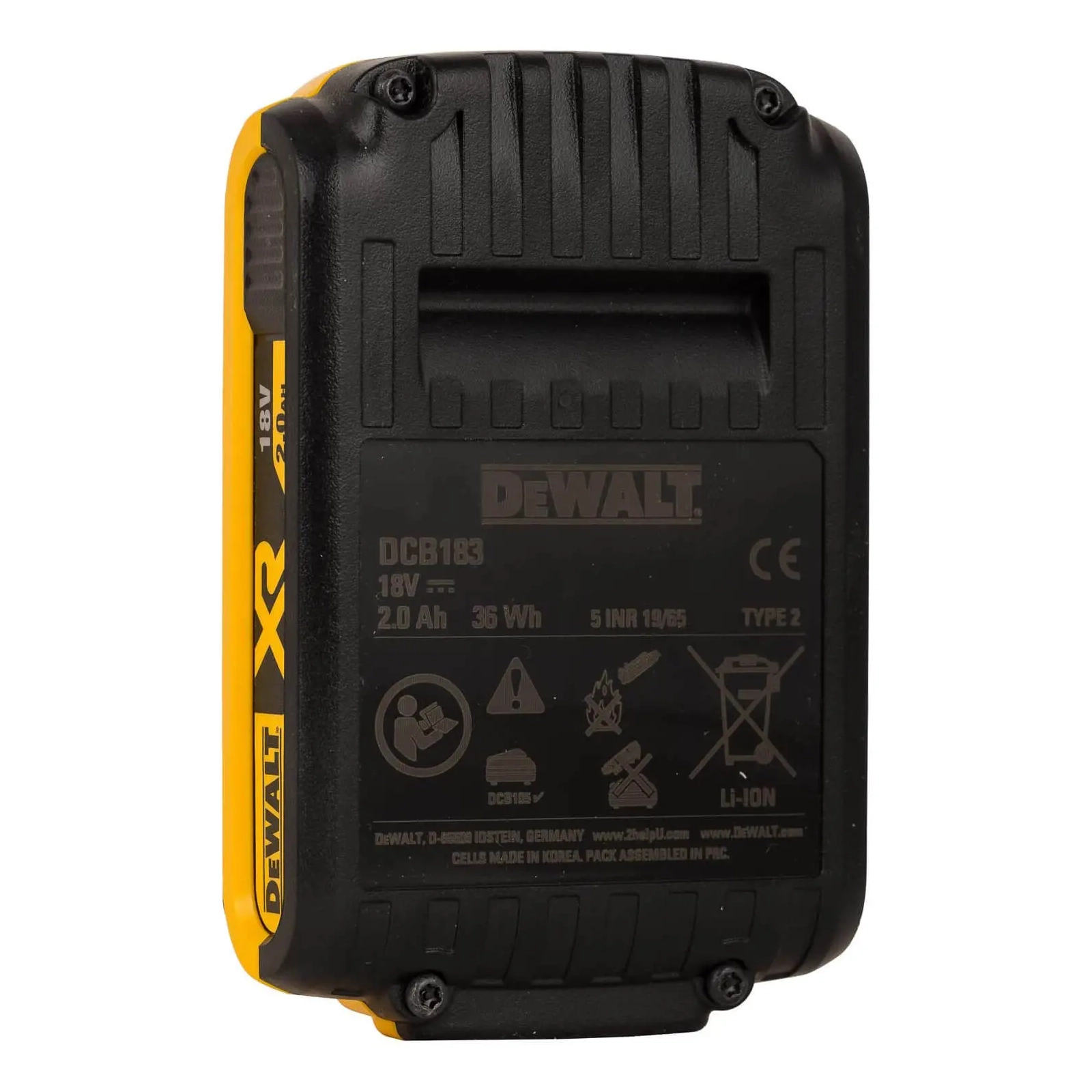 Аккумулятор к электроинструменту DeWALT 18 В XR Li-lon 2Ah, 2 шт., 0.8 кг (DCB183D2) изображение 4