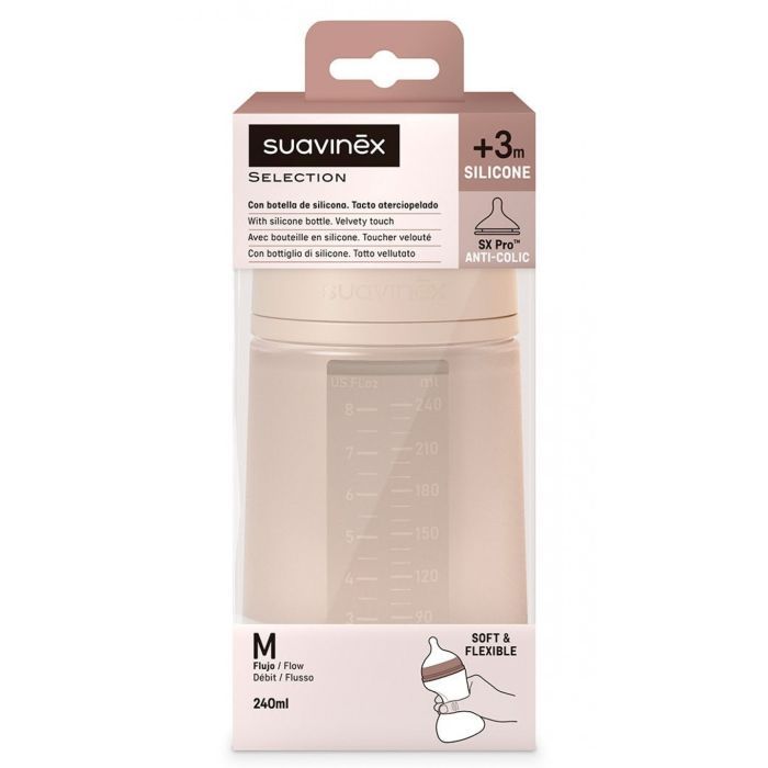 Бутылочка для кормления Suavinex Colour Essence силиконовая, медленный поток, 240 мл. (308072) изображение 3