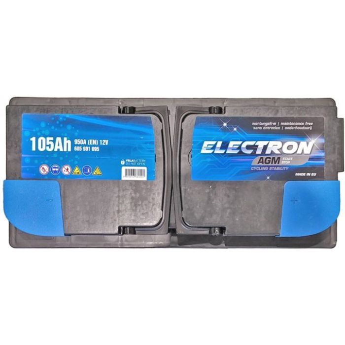 Акумулятор автомобільний ELECTRON AGM 105Ah Ев (-/+) (950EN) (605901095) зображення 3