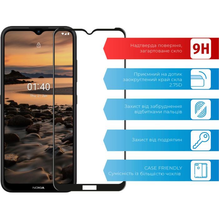 Скло захисне ACCLAB Full Glue Nokia 1.4 (1283126511790) зображення 2