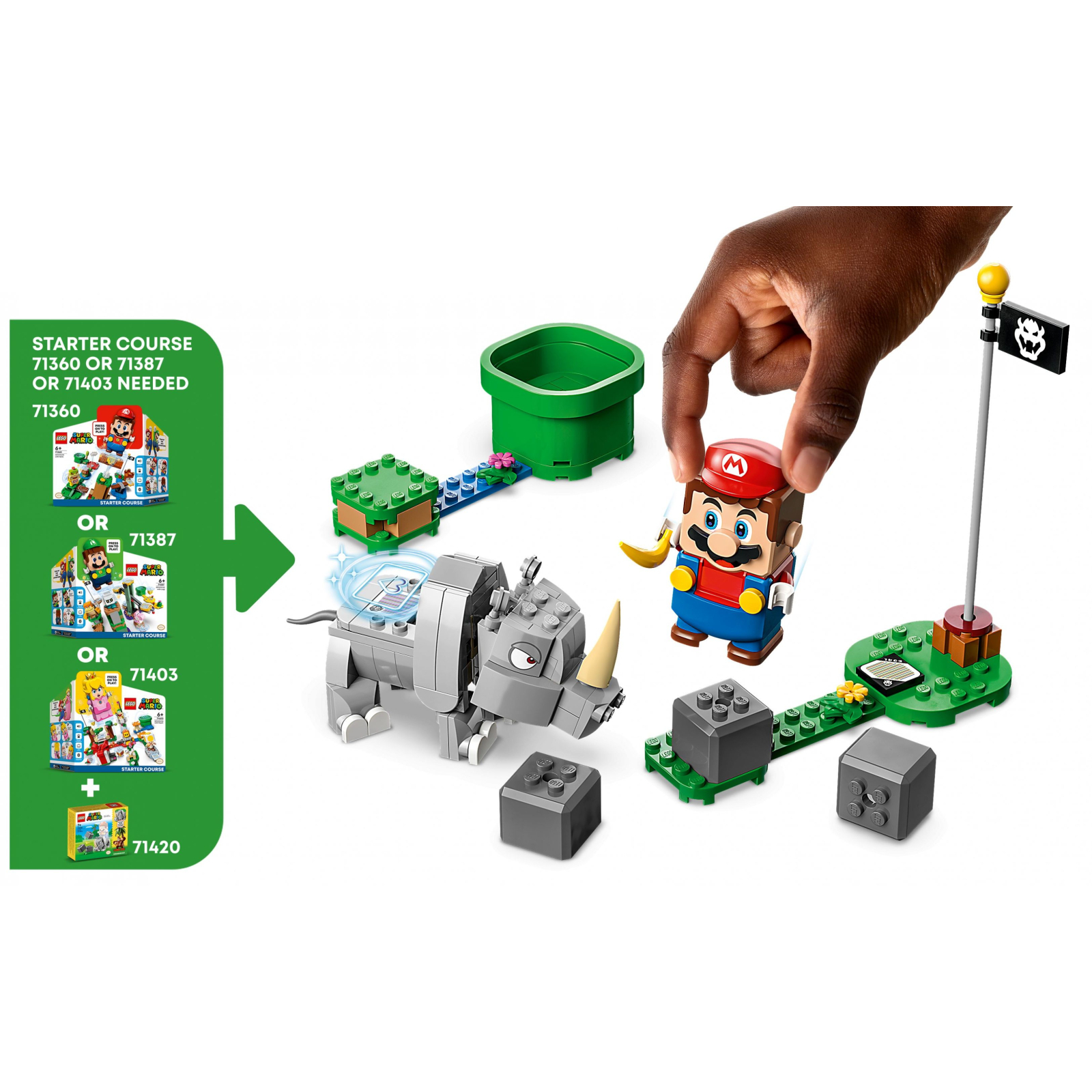 Конструктор LEGO Super Mario Носорог Рамби. Дополнительный набор (71420) изображение 4