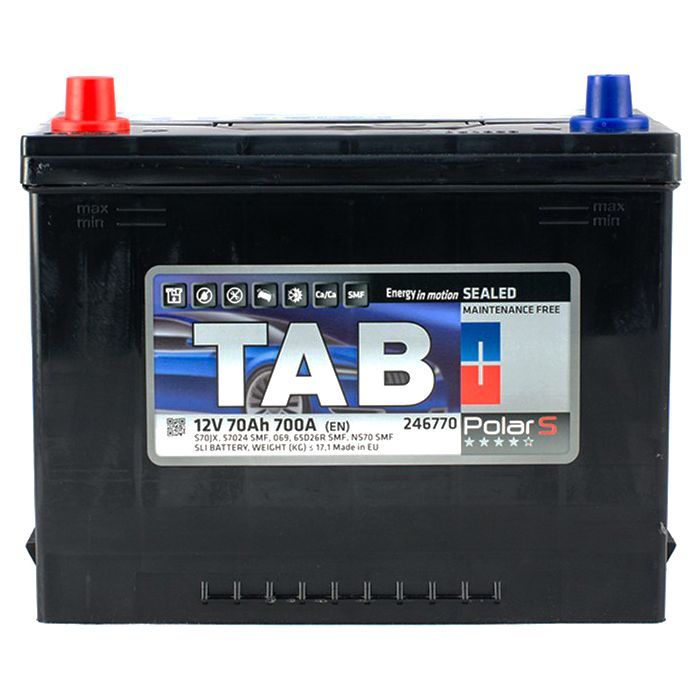 Аккумулятор автомобильный TAB 70 Ah/12V Polar S Japan (246 770)
