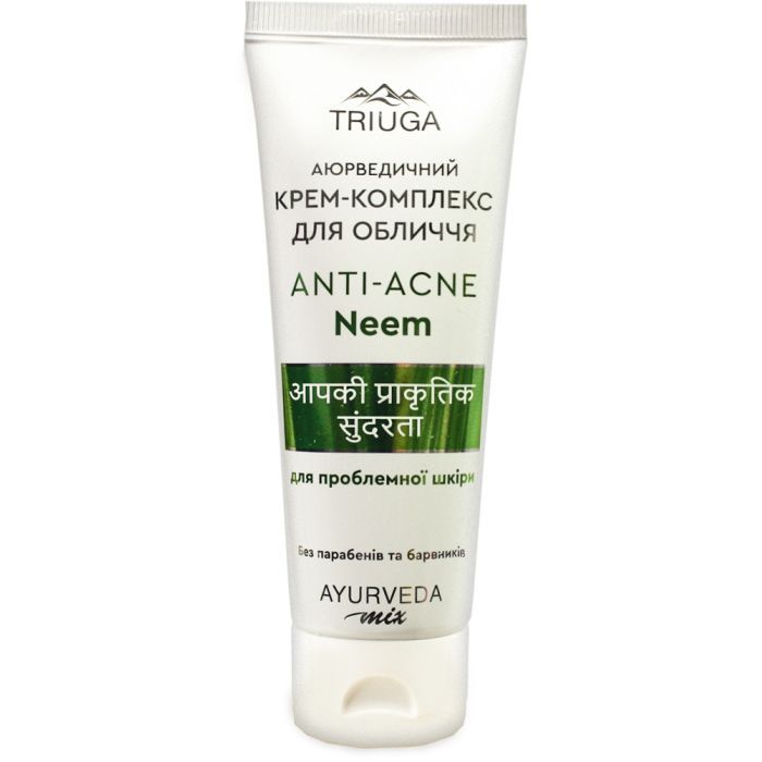 Крем для обличчя Triuga Ayurveda Mix Anti-Acne Neem Аюрведичний для проблемної шкіри 75 мл (4820164641590)