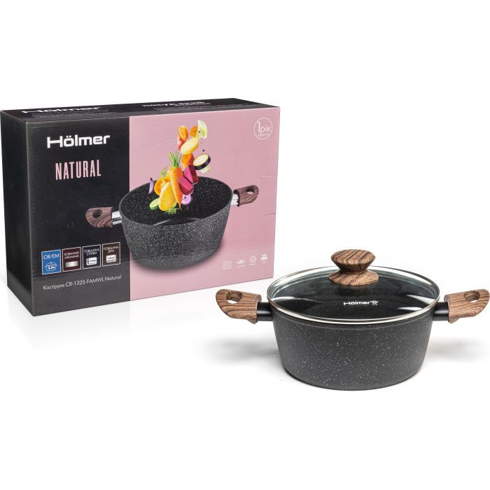 Кастрюля Hölmer Natural кована з кришкою 2,5 л (CR-1325-FAMWL Natural) изображение 7