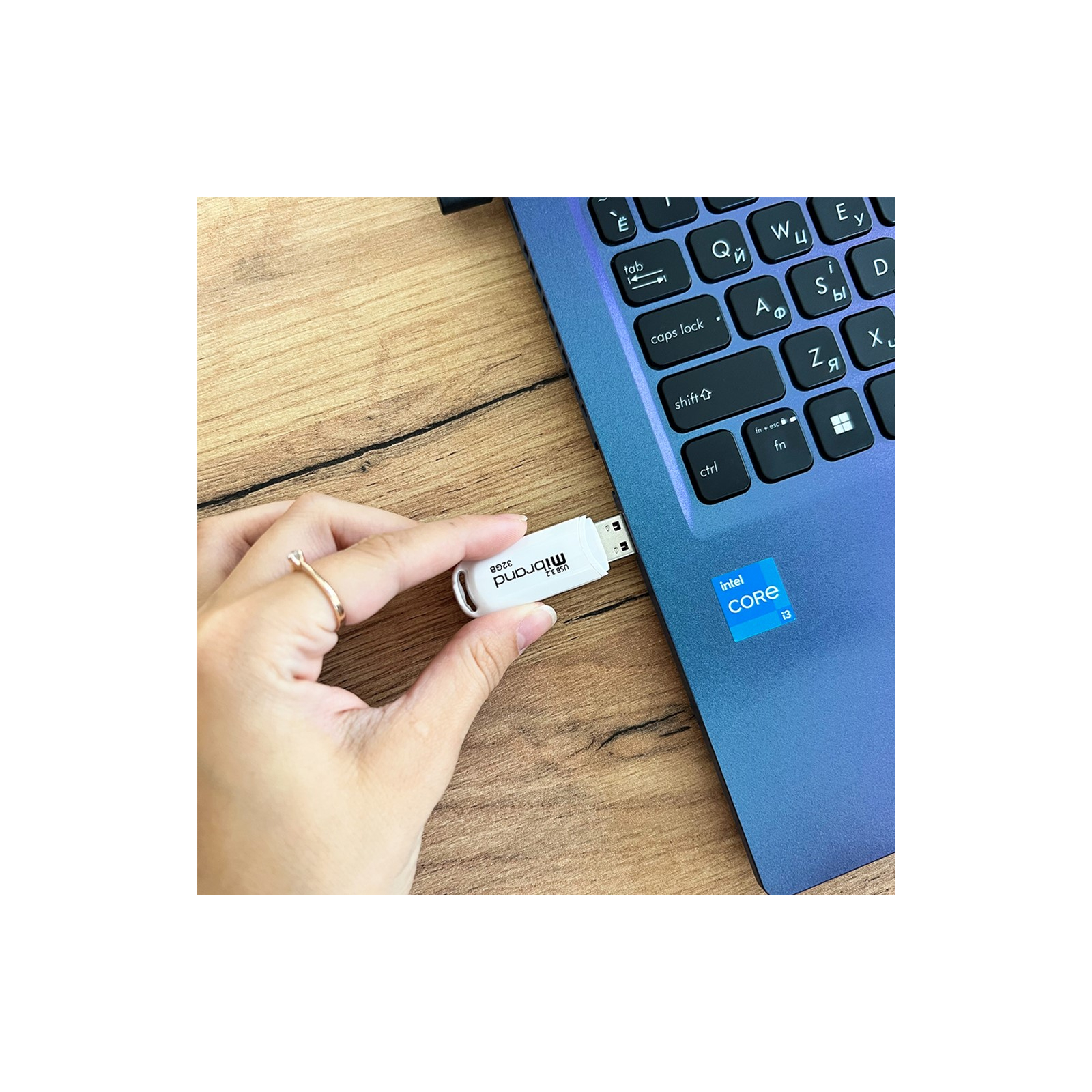 USB флеш накопитель Mibrand 32GB Marten White USB 3.2 (MI3.2/MA32P10W) изображение 3