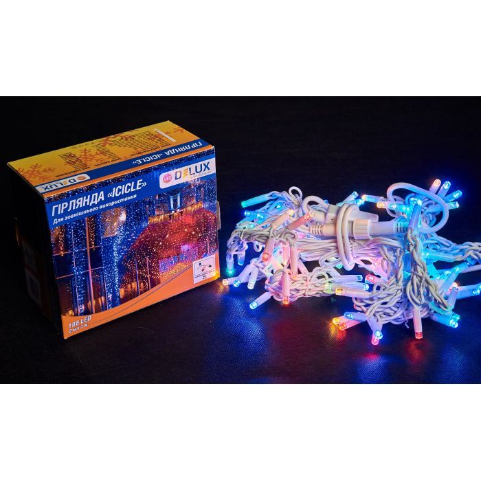 Гирлянда Delux ICICLE flash 108LED 2 х 1 м мульти/белый IP44 EN (90012949) изображение 2