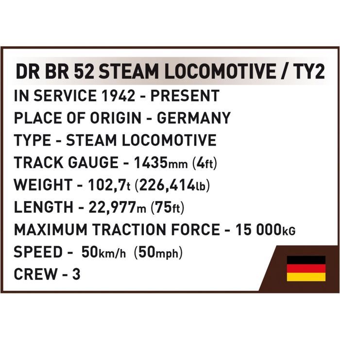 Конструктор Cobi Локомотив DRB Class 52 1:35, 1723 детали (COBI-6283) изображение 10