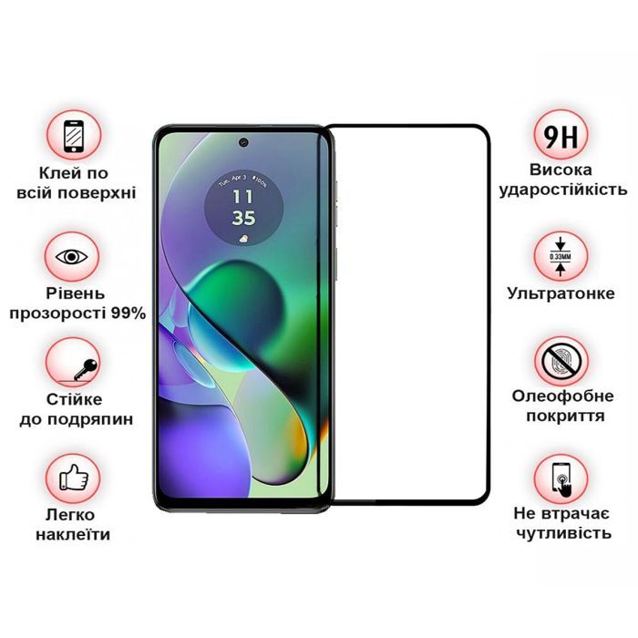 Стекло защитное BeCover Motorola Moto G54 / G54 Power Black (710107) изображение 4